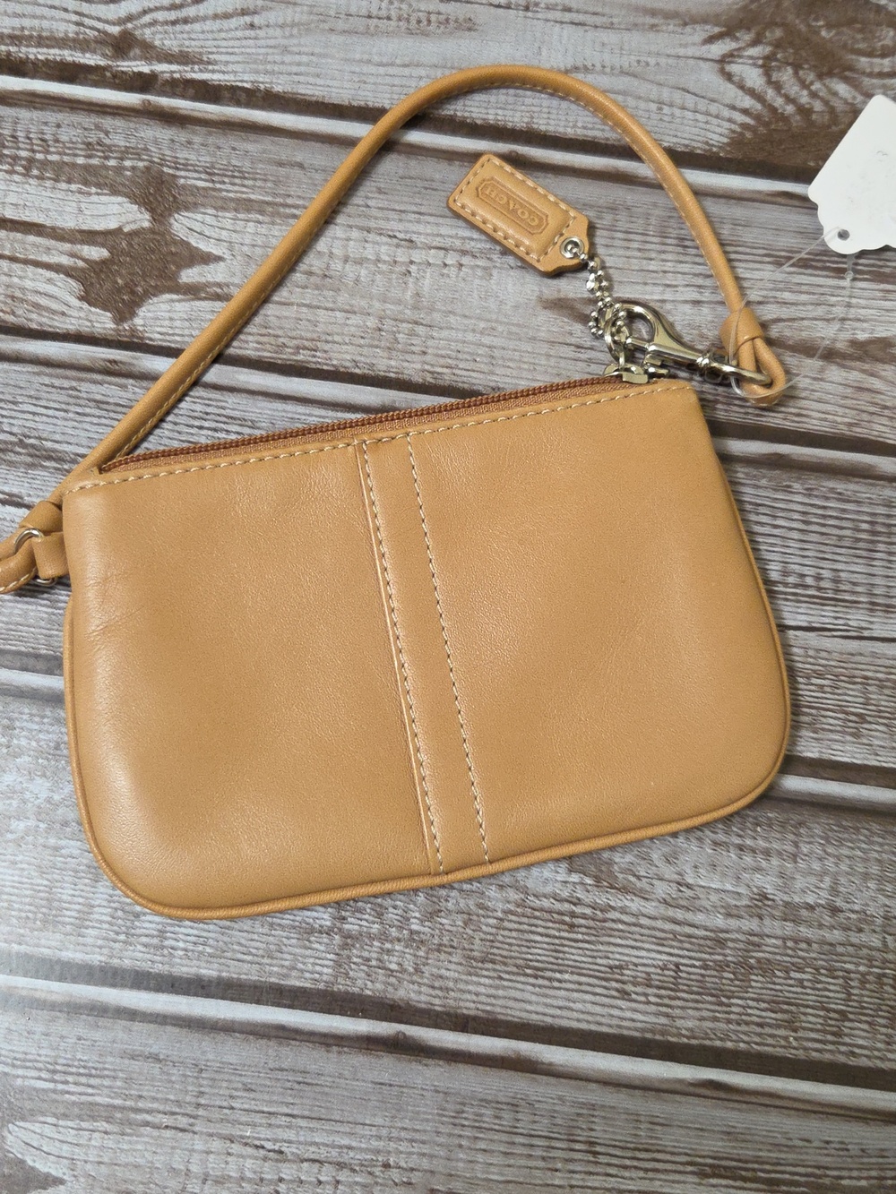 Coach Tan Butter Smooth Leather Wrislet Wallet Coin Purse Small - Picture 3 of 13